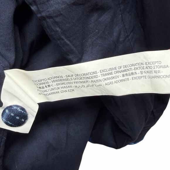 ZARA Vented Quilted Patchwork Jacket Womens L Blue Floral Waist Tie Boho Indie - Picture 12 of 13